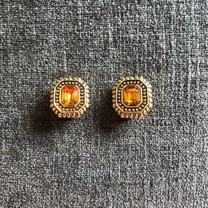 Elegant Ciner Vintage Citrine and Gold Earrings❤️